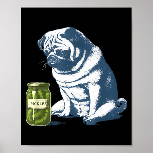Franse bulldog met augurk pot grappige meme 90s poster (Voorkant)
