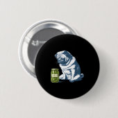 Franse bulldog met augurk pot grappige meme 90s ronde button 5,7 cm (Voorkant /achterkant)