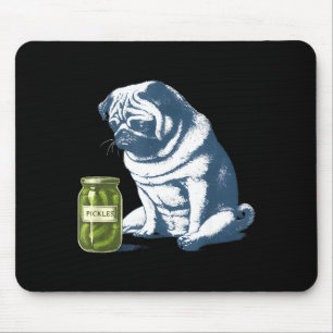 Franse bulldog met augurkpot grappige meme 90s muismat