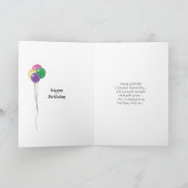 Franse Bulldog met ballonnen Happy Birthday Kaart (Binnen)