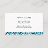 Franse Bulldog met blauwe cirkels Visitekaartje (Achterkant)