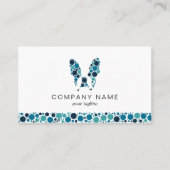 Franse Bulldog met blauwe cirkels Visitekaartje (Voorkant)