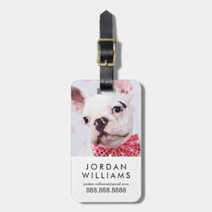 Franse Bulldog met Bow-Stropdas Bagagelabel