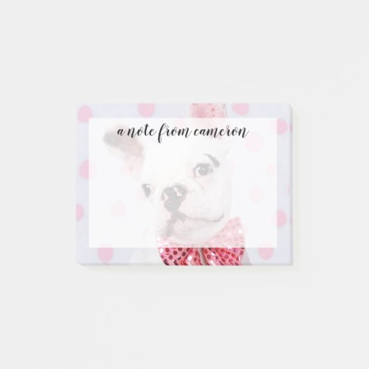 Franse Bulldog met Bow-Stropdas Post-it® Notes (Voorkant)