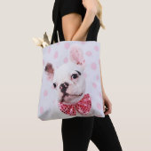 Franse Bulldog met Bow-Stropdas Tote Bag (Dichtbij)