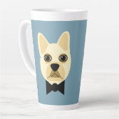 Franse Bulldog met bowtie blauw Latte Mok (Linkerhoek)