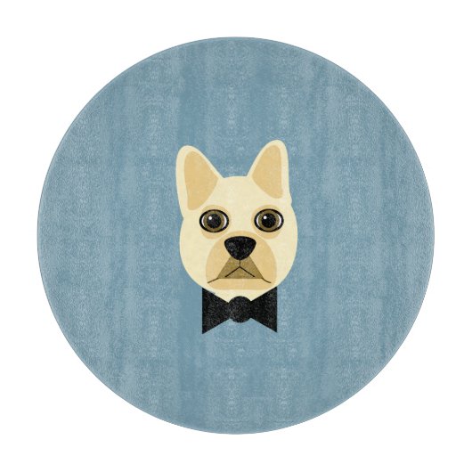 Franse Bulldog met bowtie blauw Snijplank (Voorkant)