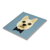 Franse Bulldog met bowtie blauw Tegeltje (Zijkant)