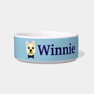 Franse Bulldog met bowtie blauw Voerbakje