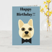 Franse Bulldog met bowtie Kaart (Gele Bloem)