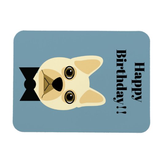 Franse Bulldog met bowtie Magneet (Horizontaal)