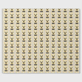 Franse Bulldog met Bowtie, visgraat beige Cadeaupapier (Vlak)