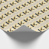 Franse Bulldog met Bowtie, visgraat beige Cadeaupapier (Hoek)