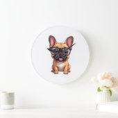 Franse Bulldog met Bril Grote Klok (Huis)