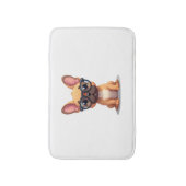 Franse Bulldog met Bril Kopie Badmat (Voorkant Verticaal)