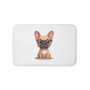 Franse Bulldog met Bril Kopie Badmat