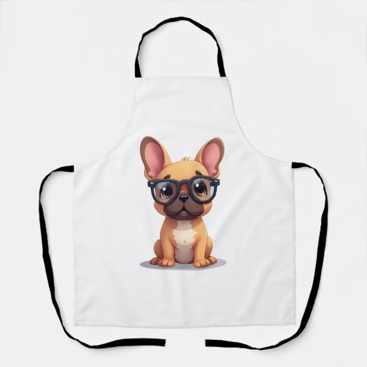 Franse Bulldog met Bril Kopie Schort (Voorkant)