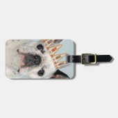 Franse Bulldog met Crown Bagagelabel (Voorkant horizontaal)
