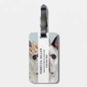 Franse Bulldog met Crown Bagagelabel (Achterkant verticaal)