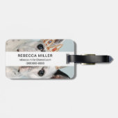Franse Bulldog met Crown Bagagelabel (Achterkant horizontaal)