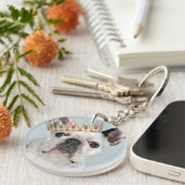 Franse Bulldog met Crown Sleutelhanger (Voorkant Rechts)