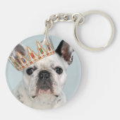 Franse Bulldog met Crown Sleutelhanger (Achterkant)