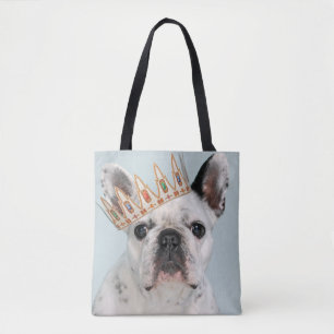 Franse Bulldog met Crown Tote Bag