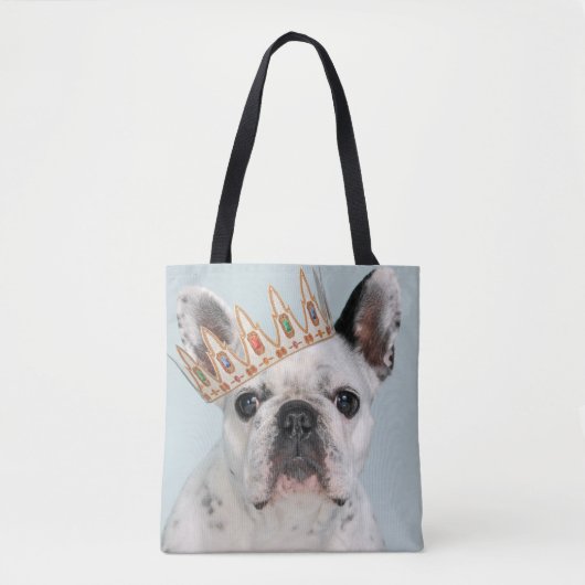 Franse Bulldog met Crown Tote Bag (Voorkant)