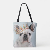 Franse Bulldog met Crown Tote Bag (Achterkant)
