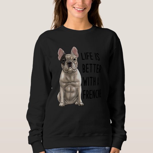 Franse Bulldog Met Een Frenchie 1 Trui (Voorkant)