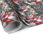Franse Bulldog met een Santa Hat Cadeaupapier (Rol Hoek)