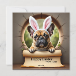 Franse Bulldog - met familienaam Feestdagenkaart