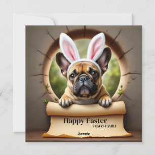 Franse Bulldog - met familienaam Feestdagenkaart
