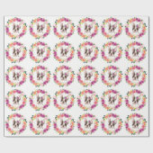 Franse Bulldog met Flowers Gift Wrap Cadeaupapier (Vlak)