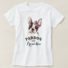 Franse Bulldog met Flowers T-Shirt