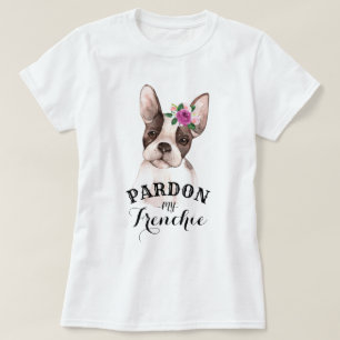 Franse Bulldog met Flowers T-Shirt