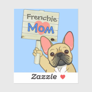 Franse Bulldog met "Franse Moeder" Bord Sticker