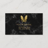 Franse Bulldog met Gold Glitter Visitekaartje (Achterkant)