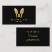 Franse Bulldog met gouden glitter Visitekaartje (Voorkant / Achterkant)