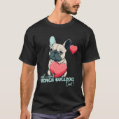 Franse bulldog met hart ballon werelden schattigst t-shirt (Voorkant)