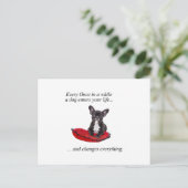 Franse Bulldog met hart en mooie quote Briefkaart (Staand voorkant)