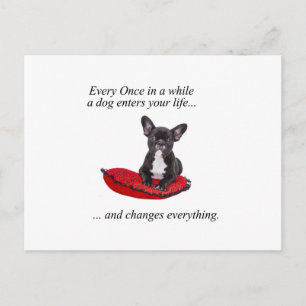 Franse Bulldog met hart en mooie quote Briefkaart
