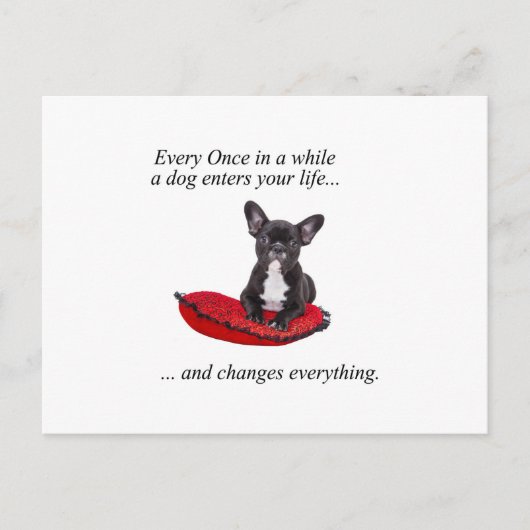 Franse Bulldog met hart en mooie quote Briefkaart (Voorkant)