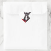 Franse Bulldog met hart en mooie quote Hart Sticker (Tas)