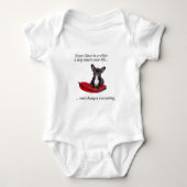 Franse Bulldog met hart en mooie quote Romper (Voorkant)