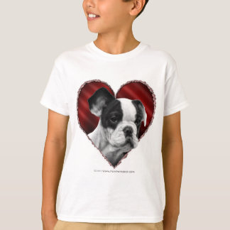 Franse Bulldog met hart T-shirt