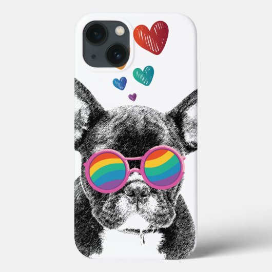 Franse Bulldog met Hartjes Valentijnsdag Case-Mate iPhone Case (Achterkant)