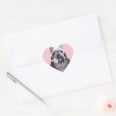 Franse Bulldog met hoofdtelefoon Illustratie Hart Sticker (Envelop)
