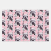 Franse Bulldog met hoofdtelefoon Illustratie Inpakpapier Vel (Voorkant)