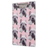 Franse Bulldog met hoofdtelefoon Illustratie Klembord (Links)